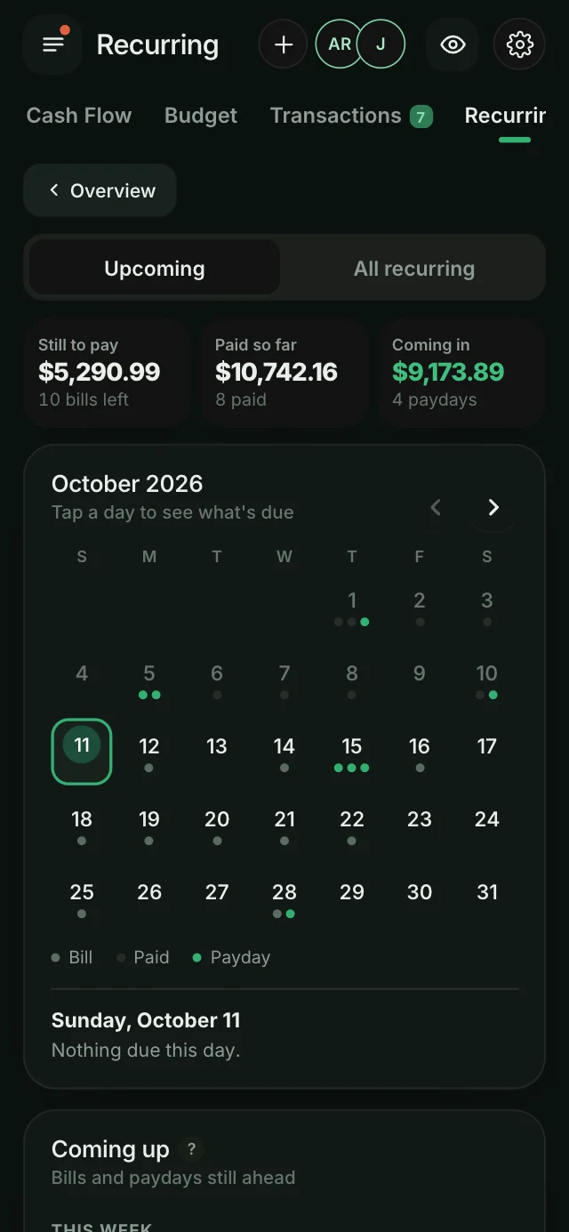 Spending & budgeting in Notch