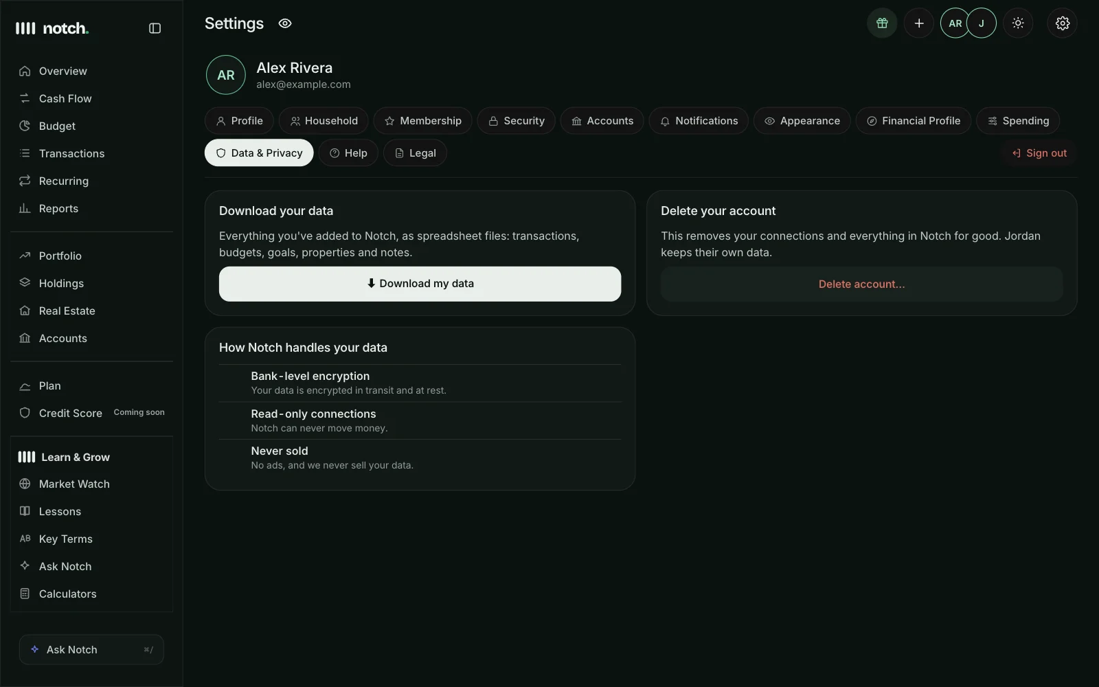 Notch on the web